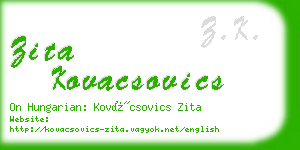 zita kovacsovics business card